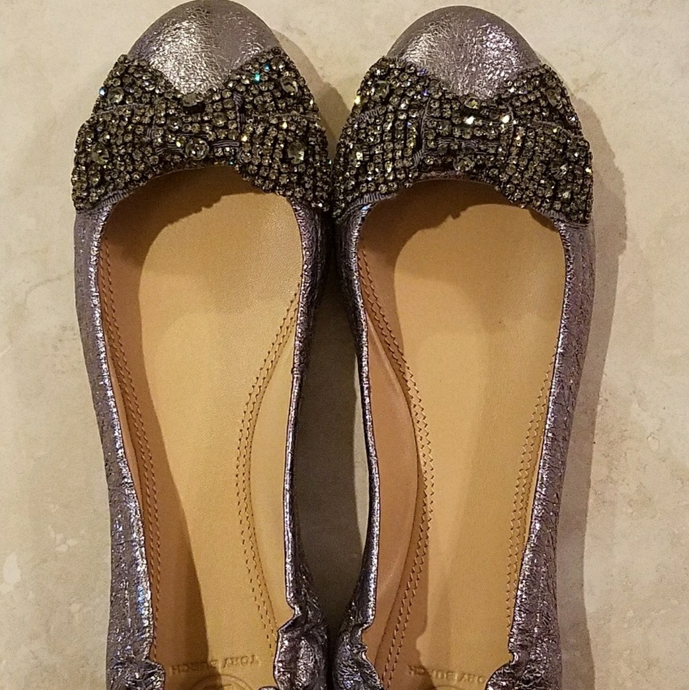 Tory Burch Jeweled Bow Ballet Flats!