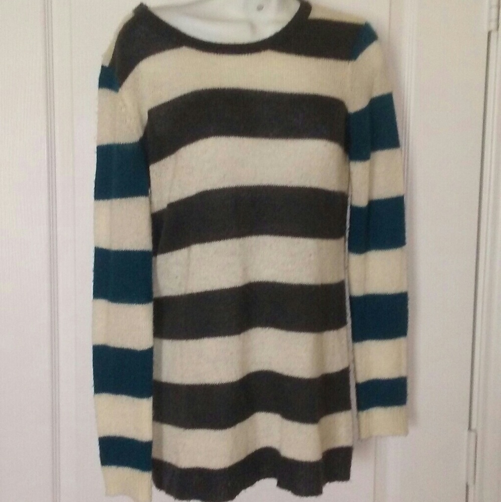 Keds Grey and blue striped sweater