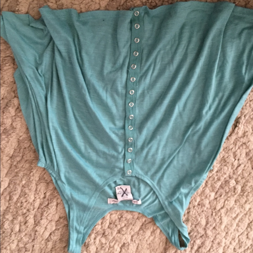 Blue tank top with buttons