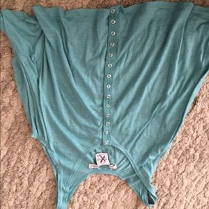 Blue tank top with buttons