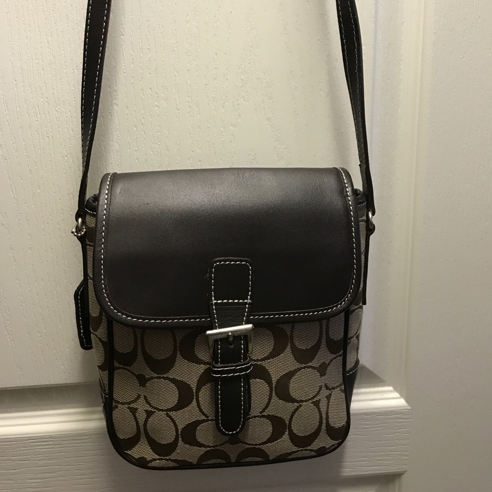 Premium Leather Coach Cross-Body Bag