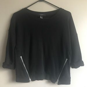 Black zipper side sweater