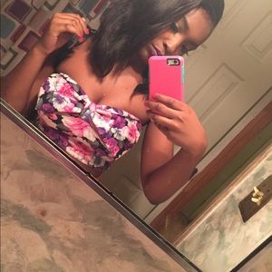 Multicolored bow crop top