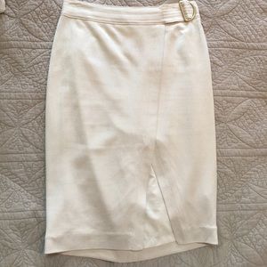 Limited Creme Suede Pencil Skirt