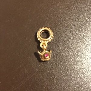 Pandora 14k crown charm with ruby