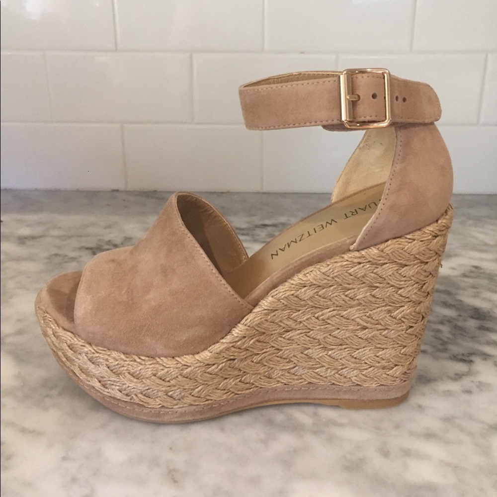 Stuart Weitzman Sohojute Mojave Suede Wedge