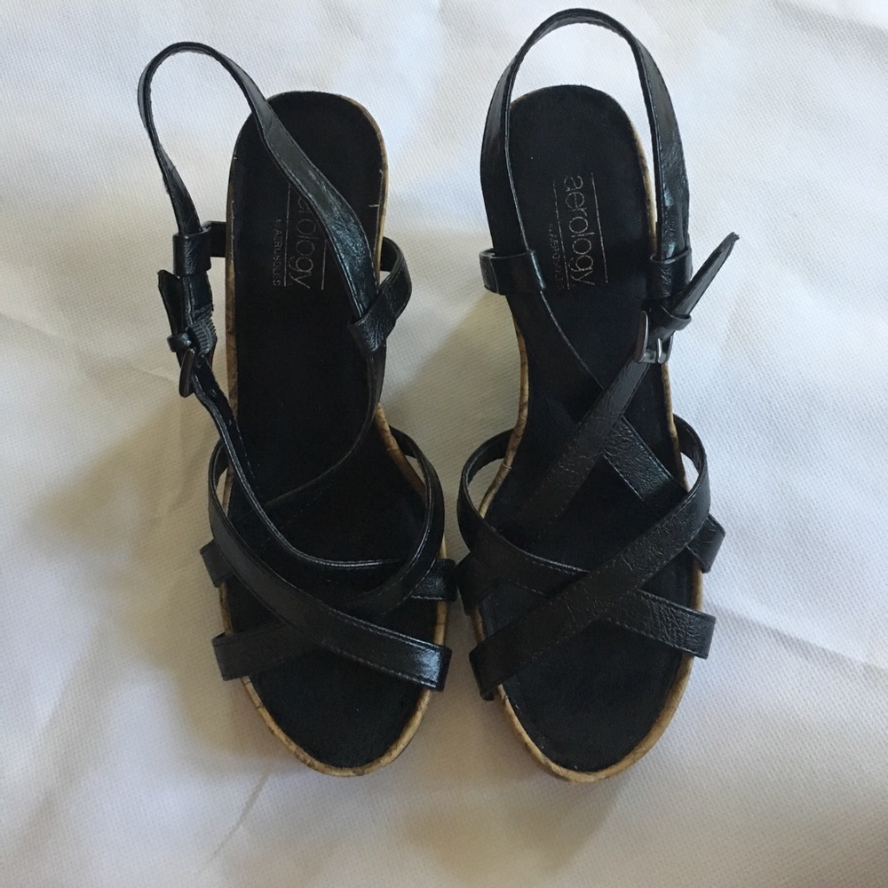 Aerology Wedges~ Black & Fabulous~ Size 7 1/2 💋💋 - Picture 4 of 8