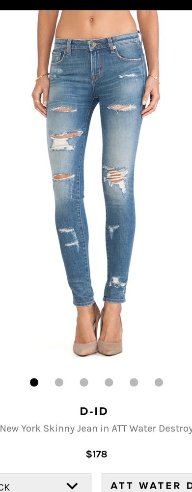 🚫SOLD! 🎉D-ID Skinny fit ATT water destroy jeans - Picture 5 of 5