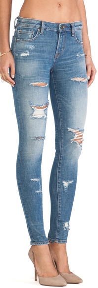 š«SOLD! šD-ID Skinny fit ATT water destroy jeans - Picture 2 of 5