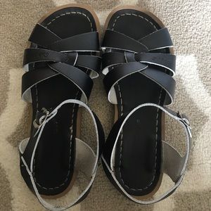 Black saltwater sandals