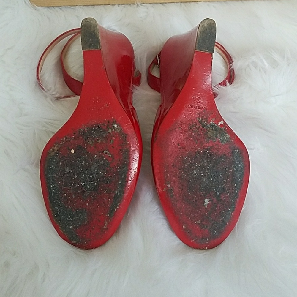 !SOLD! Christian Louboutin Peep Toe Wedges - Picture 2 of 5