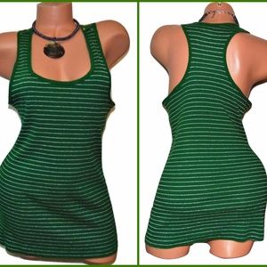 Womens Old Navy Green Silver Racerback Tank Top 