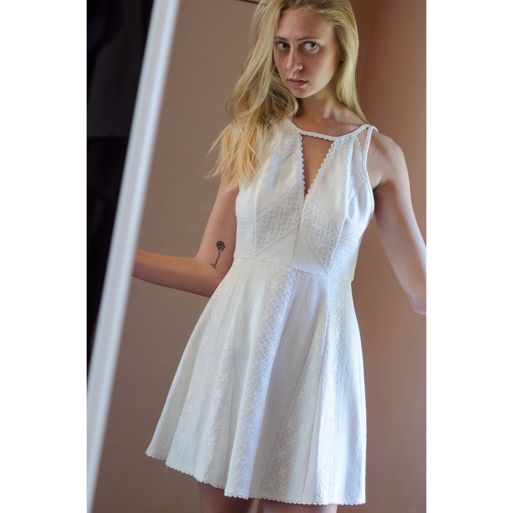 FP lace cutout skater dress