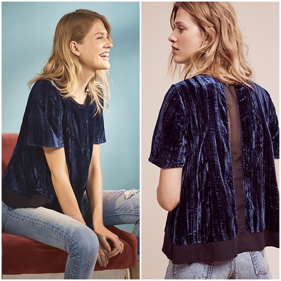 Anthropologie Tops - 💃HP💃 Anthropologie Maeve Velvet Swing Tee NWT