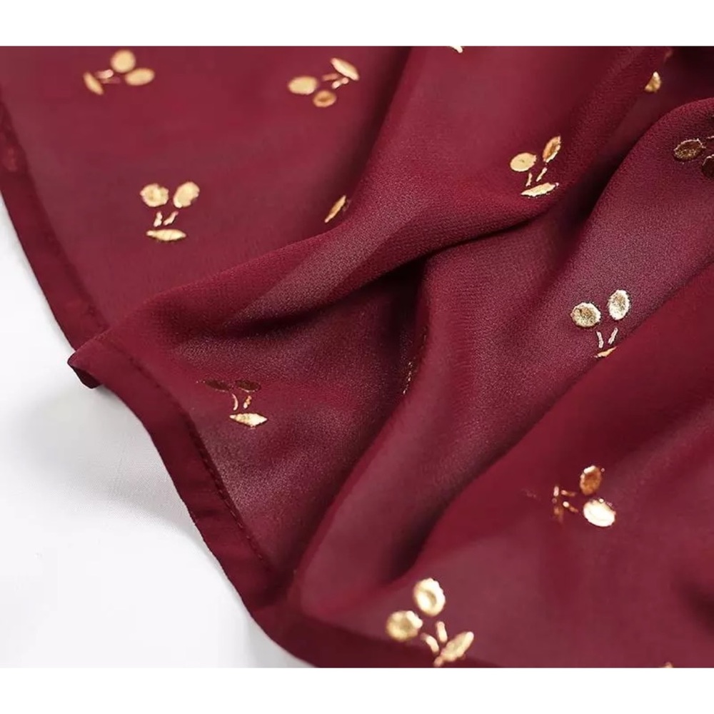 ✨🍒Trendy gold cherry romper /jumper burgundy/wine - Picture 4 of 4