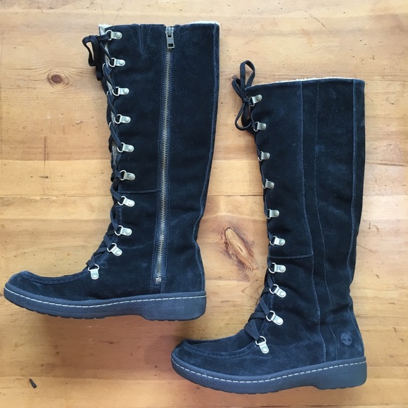 Timberland Shoes - Timberland Black Lace Up Suede Boots
