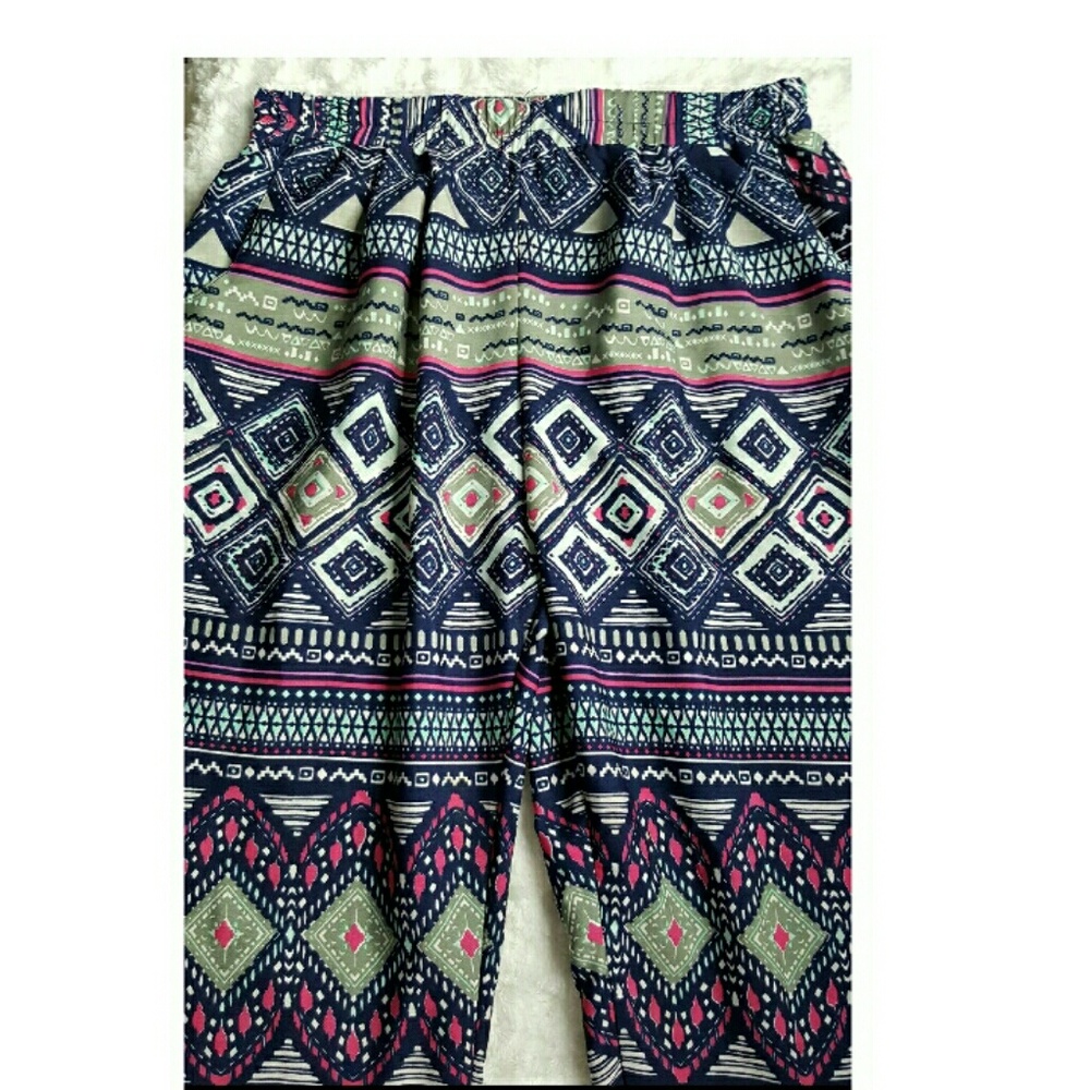 Womens Boho High Waist Pants