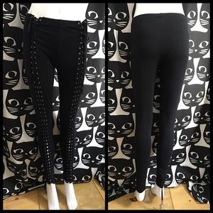 Hot Topic See You Monday Black Laceup Leggings