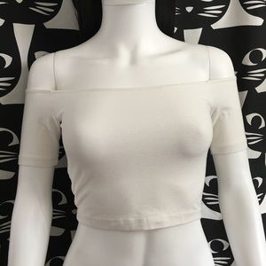 American Apparel Off the Shoulder Crop Top