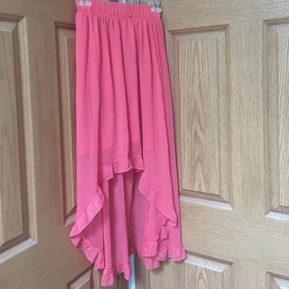 Coral Asymmetrical Skirt.