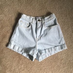 American Apparel High Waisted Jean Shorts