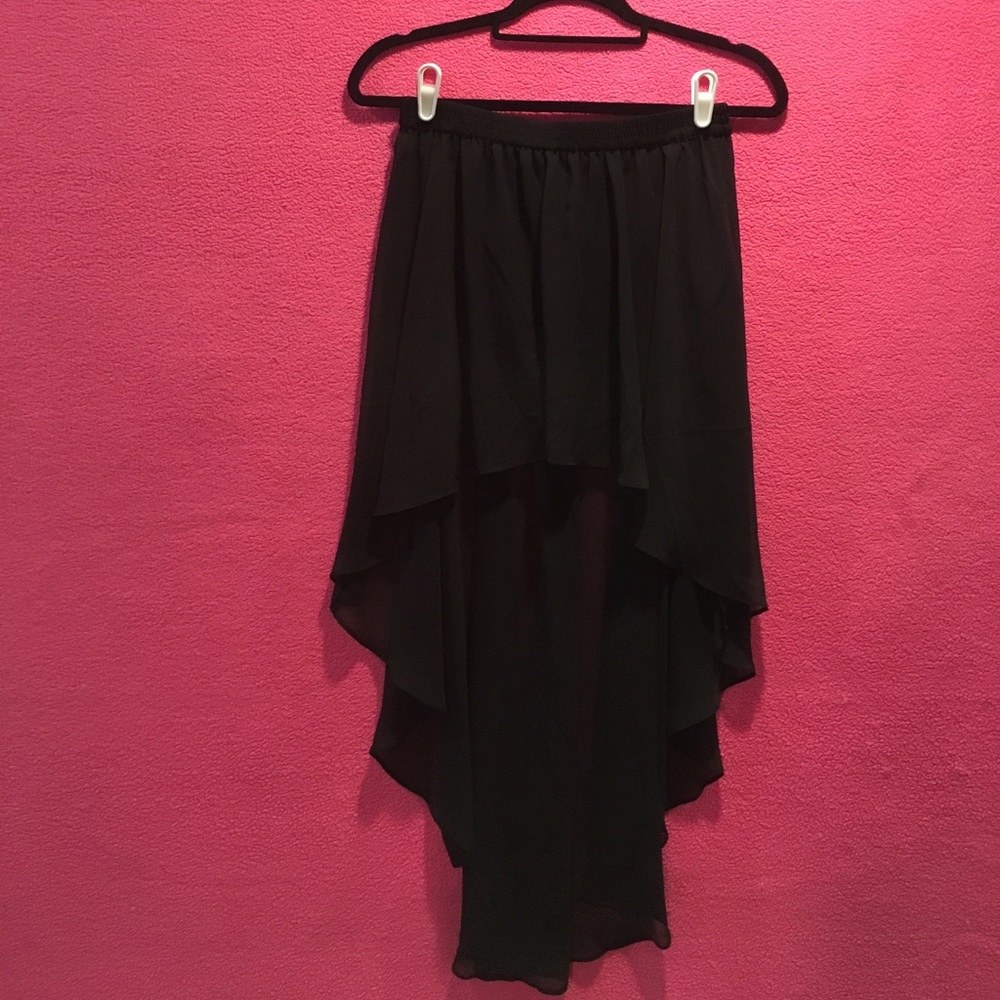 F21 High Low Elastic Waist Skirt w Shorts