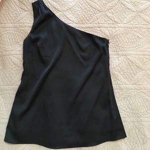 Black silk Asymmetrical top