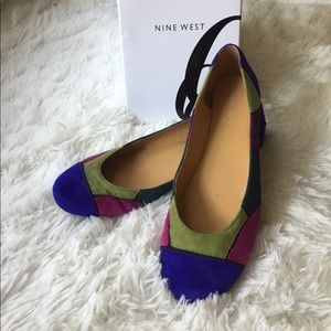 Nine West Size 8 multi-colored flats