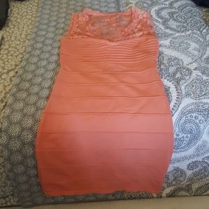 Sexy short coral dress