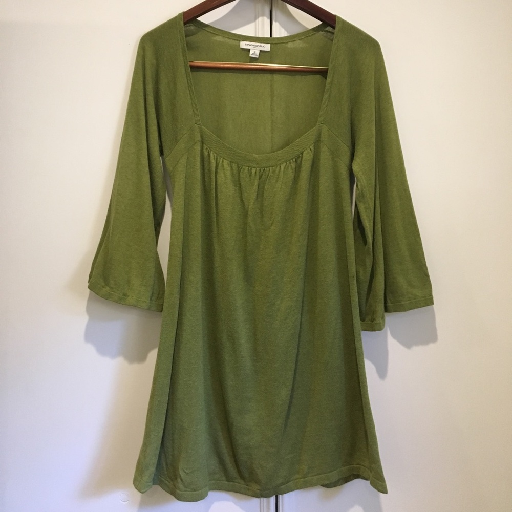 Banana Republic Boat Neck Bell Sleeve Cotton Top