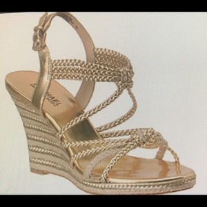 Michael Kors Gold Wedge Sandals