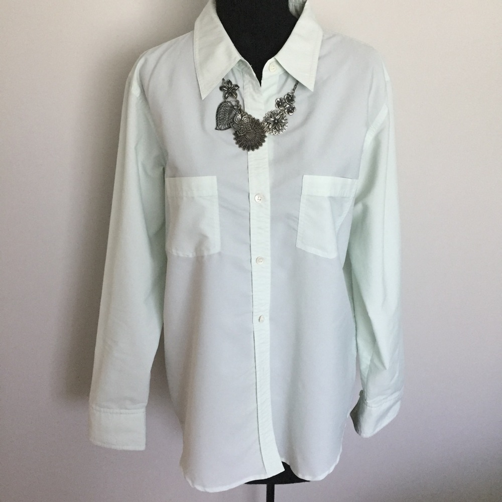 JCrew Mint Green Blouse