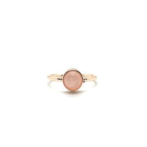 Rose Quartz Ring, Rose Gold Finish, 5 mm cabachon