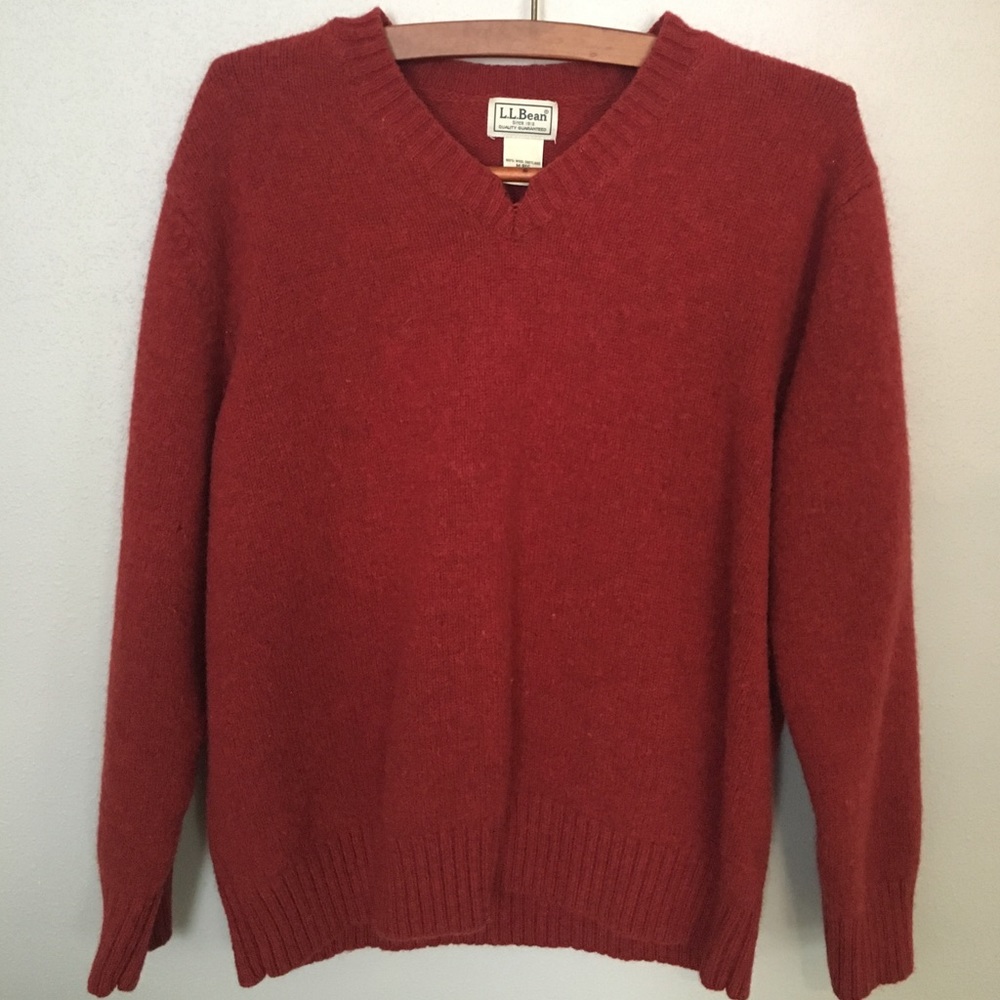 Red vintage L.L. Bean v-neck sweater
