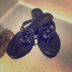 Chanel Camillia soft jelly sandals/flop flops