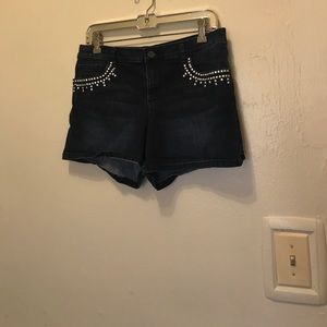 New York & company blue jean shorts