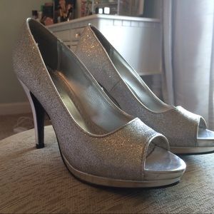 Sparkly Silver High Heels