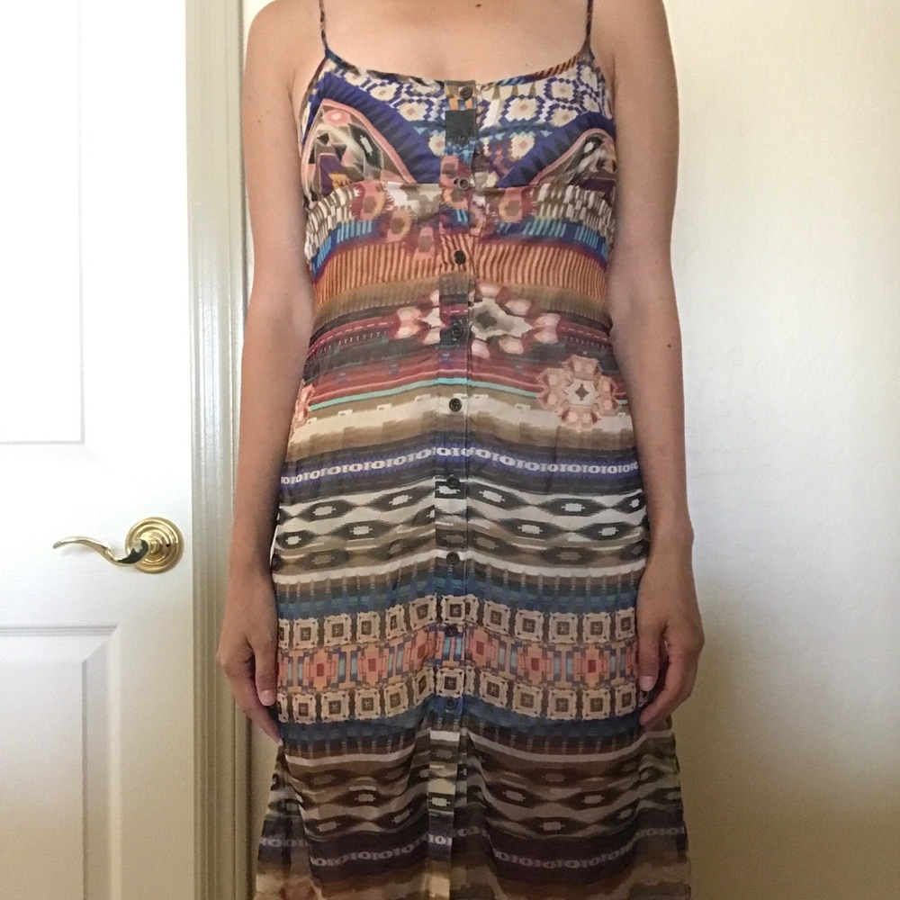 Tribal Print Maxi Dress. Sz XS