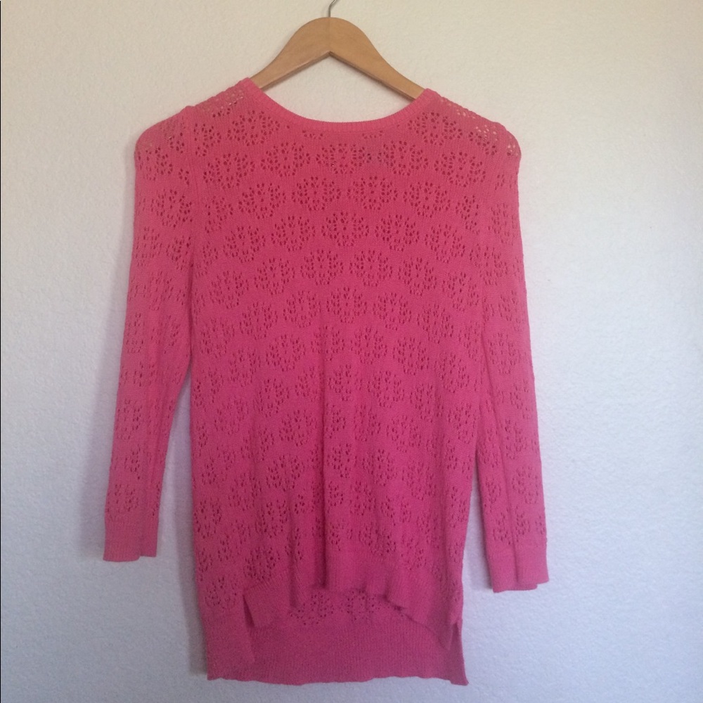 Pink crochet sweater