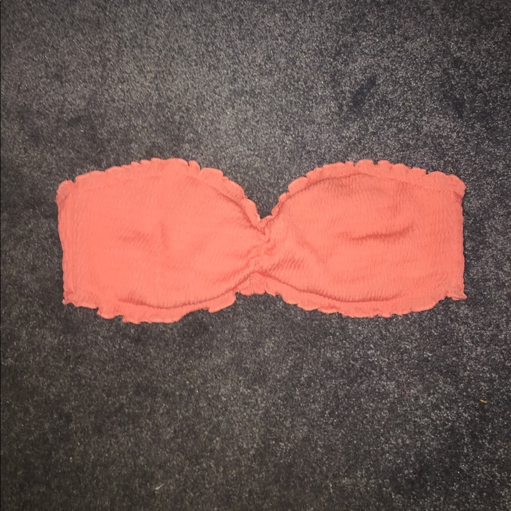pink strapless bikini top