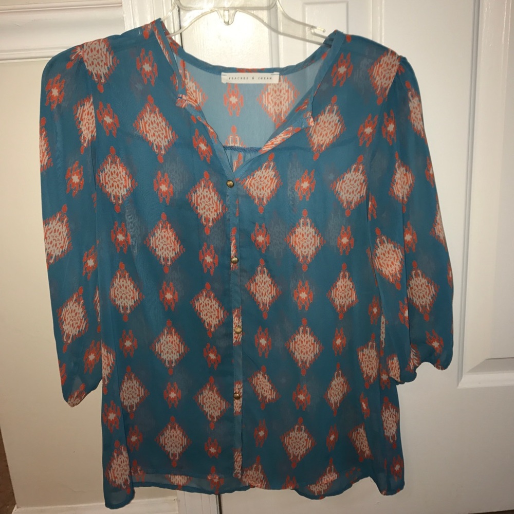 Peaches N Cream Button Blouse