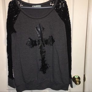 Lacey cross sweater
