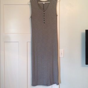 Black and White Striped long dress