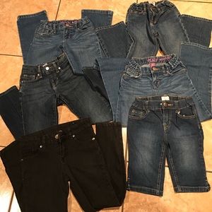 CHILDREN GIRL Pre-Owned Mixed Brand Jeans lot (6)