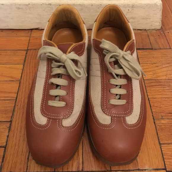 Hermes authentic leather sneakers 38.5 = 8.5 - Picture 2 of 4