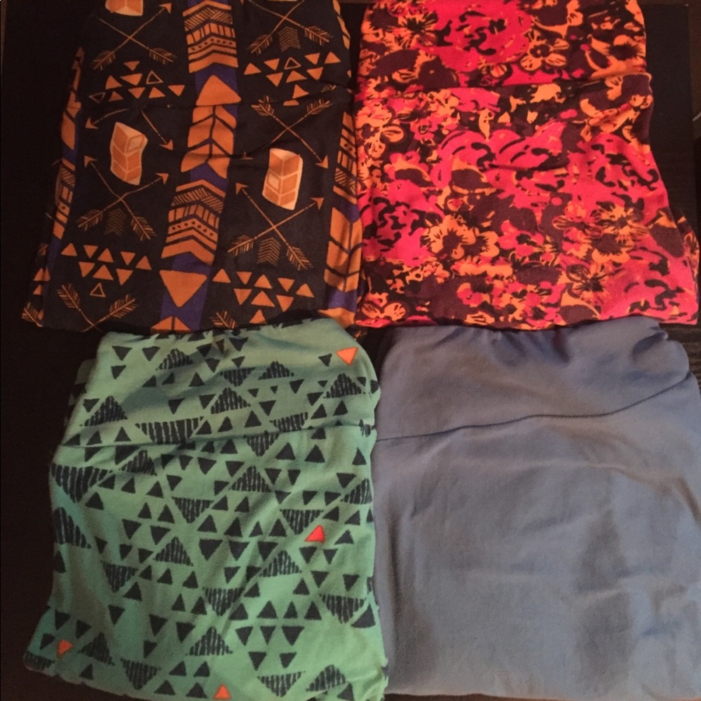 Bundle of 4 Used condition Lularoe T&C leggings