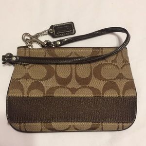 COACH Brown Leather Wristlet