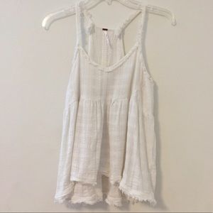 Free People White Flowy Tank Top!