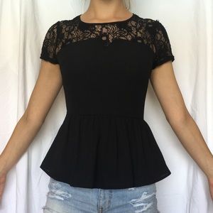 Lace peplum top by Forever 21