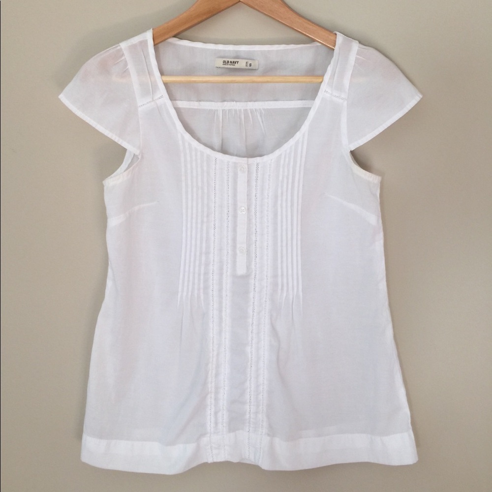 White semi-sheer blouse size small